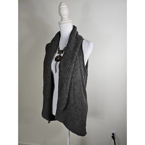 Alpaca International ~Woman One Size~ Dark Gray Open Front Alpaca/Wool Vest Knit - Picture 6 of 12